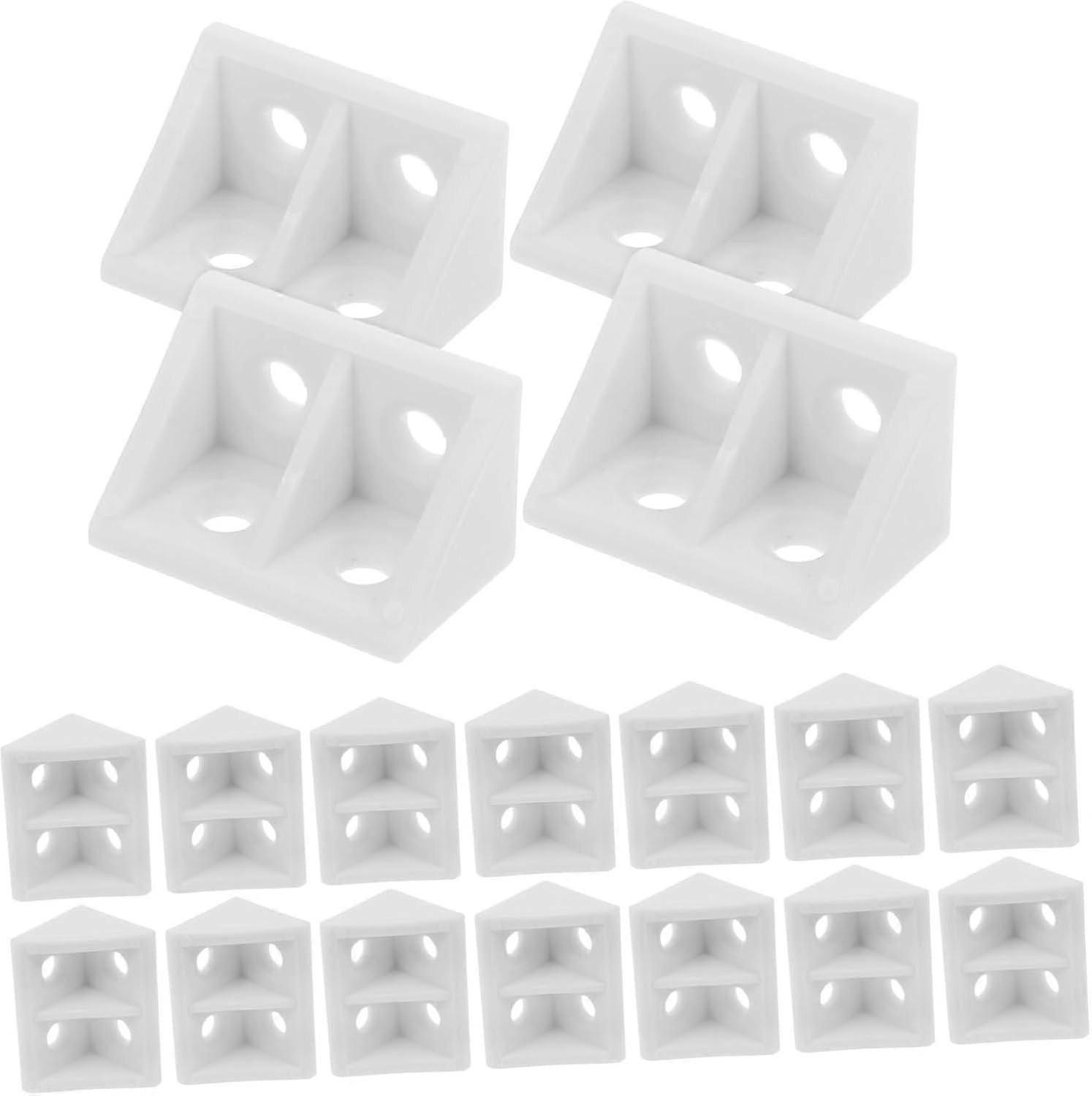 20 Pieces Angle Brackets compatible with Shelf Supports Corner Braces compatible with Cabinets