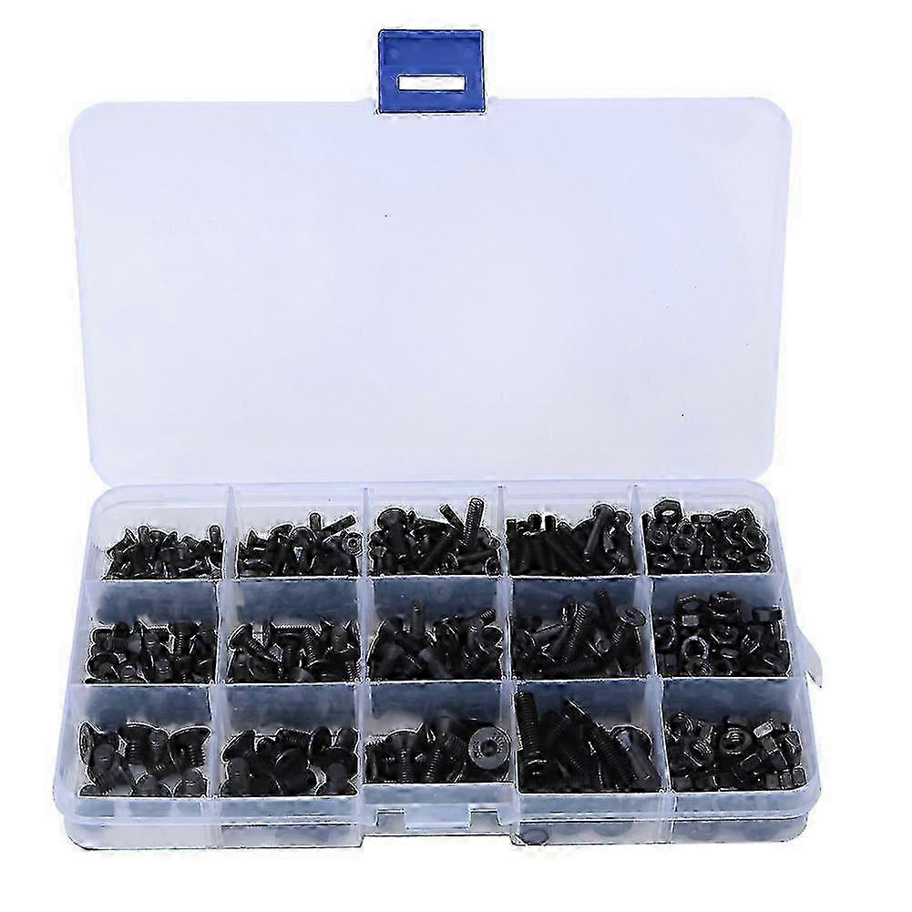 460-Pc Black Hex Screw Nut Set