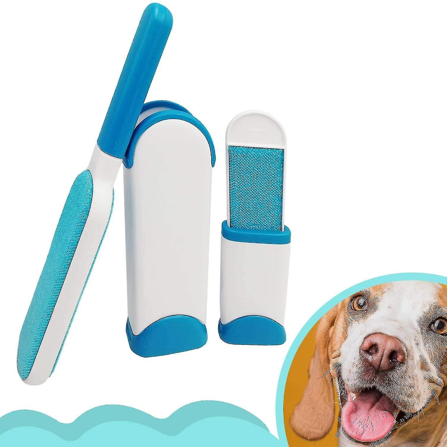 Pet Hair Remover Brush,dog Cat Hair Remover, Brush With Self-cleaning Base