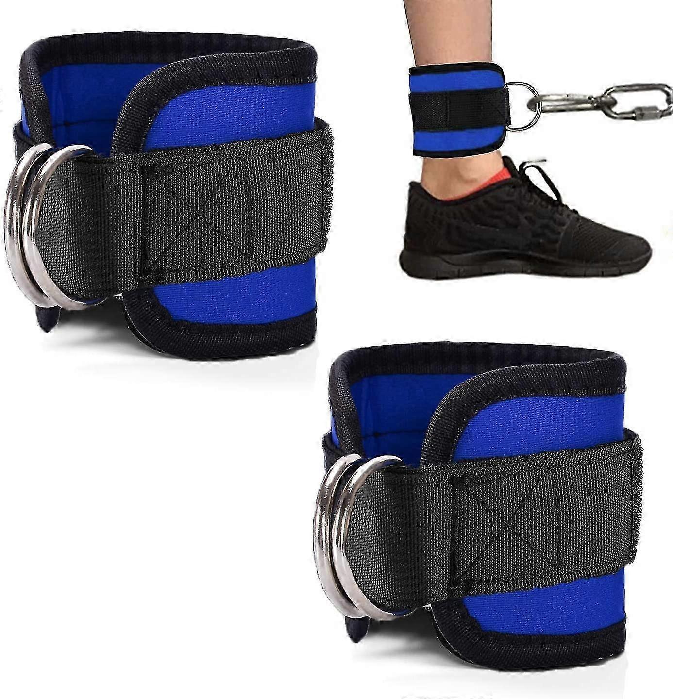 Dual D-Ring Ankle Straps For Leg Workouts
