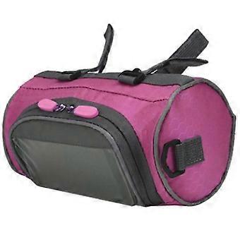 Saco de guidão de bicicleta ao ar livre à ar livre à prova d'água portátil, rosa