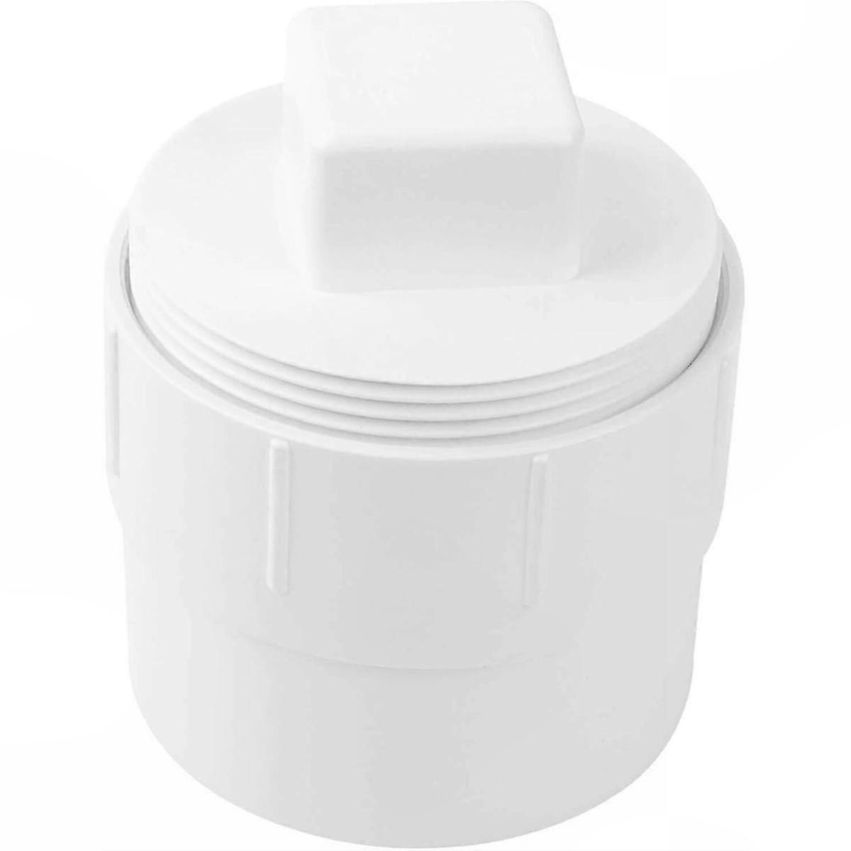 Sewer Line Connection: 3-Inch PVC Pipe Fitting Adapter with Cleanout Plug