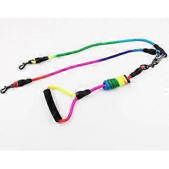 Nylon-Halsband/Leine in Regenbogenfarben, geeignet für mehrere Tiere.