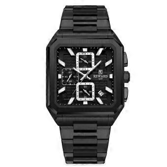 REWARD New Watch for Men High Quality Polishing Double Layered Case Square Chronograph Casual Quartz Watches Men Luxury