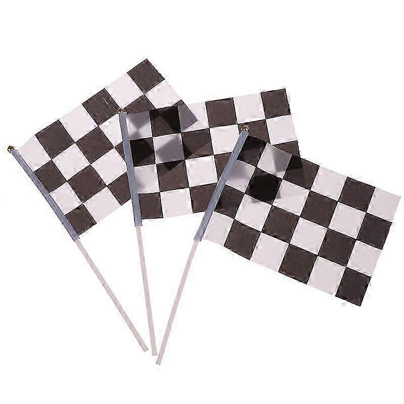 10pc Racing Checkered Hand Flags Set