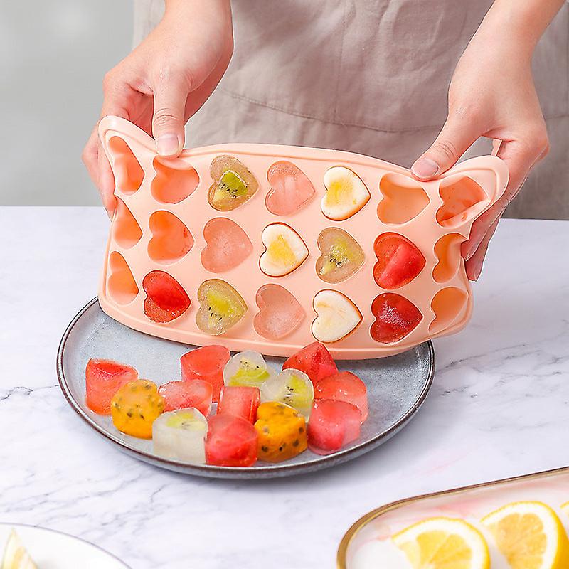 21-cell Silicone Ice Cube Mold , Heart Shape Household Ice Cube Tray