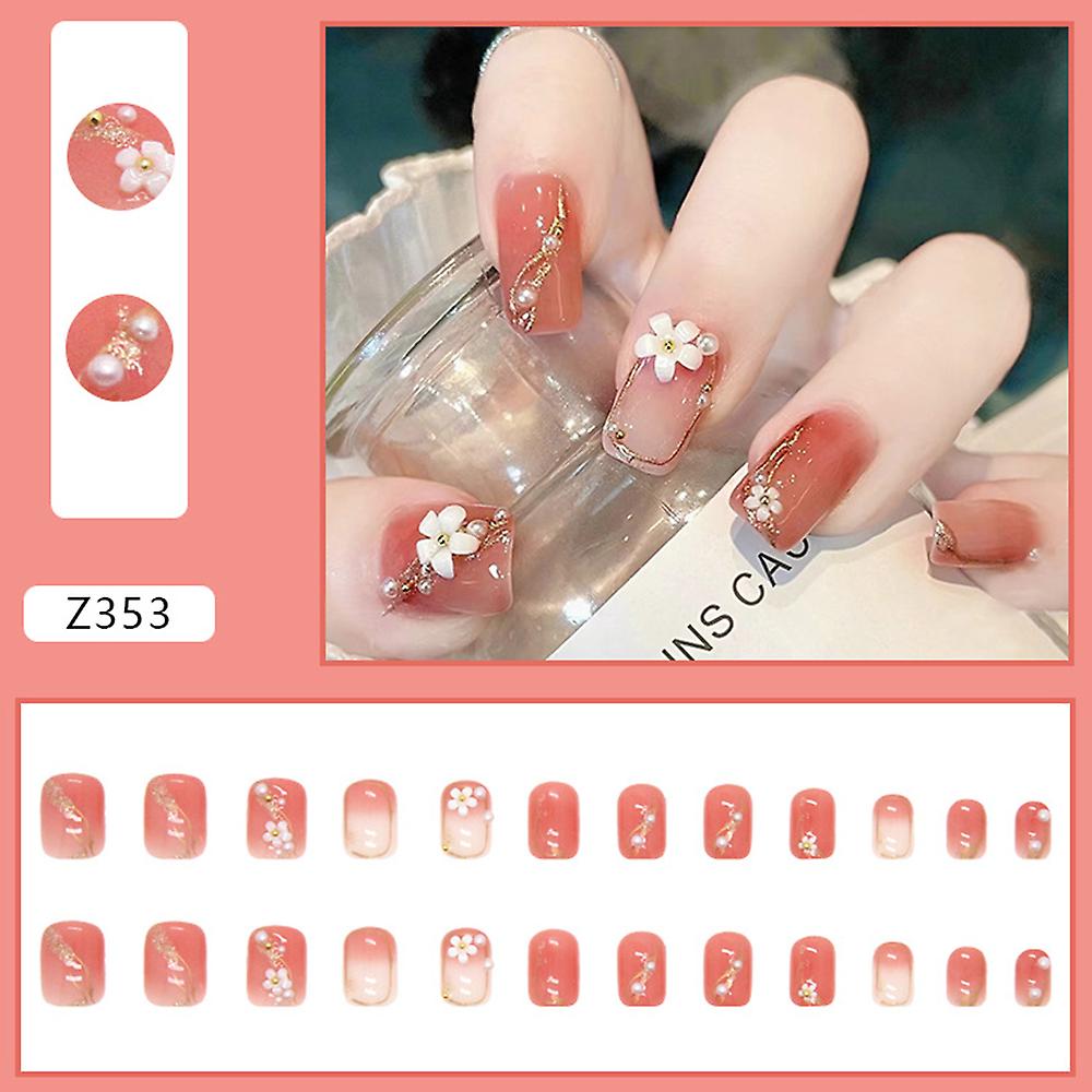 False Nails Set 24pcs Fake Nails Casual Beach Time