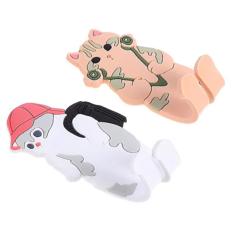 13X4cm Assorted Color 3 Utility Hooks 2pcs Decorative Cartoon Magnetic Hooks Magnet Fridge Sticker H