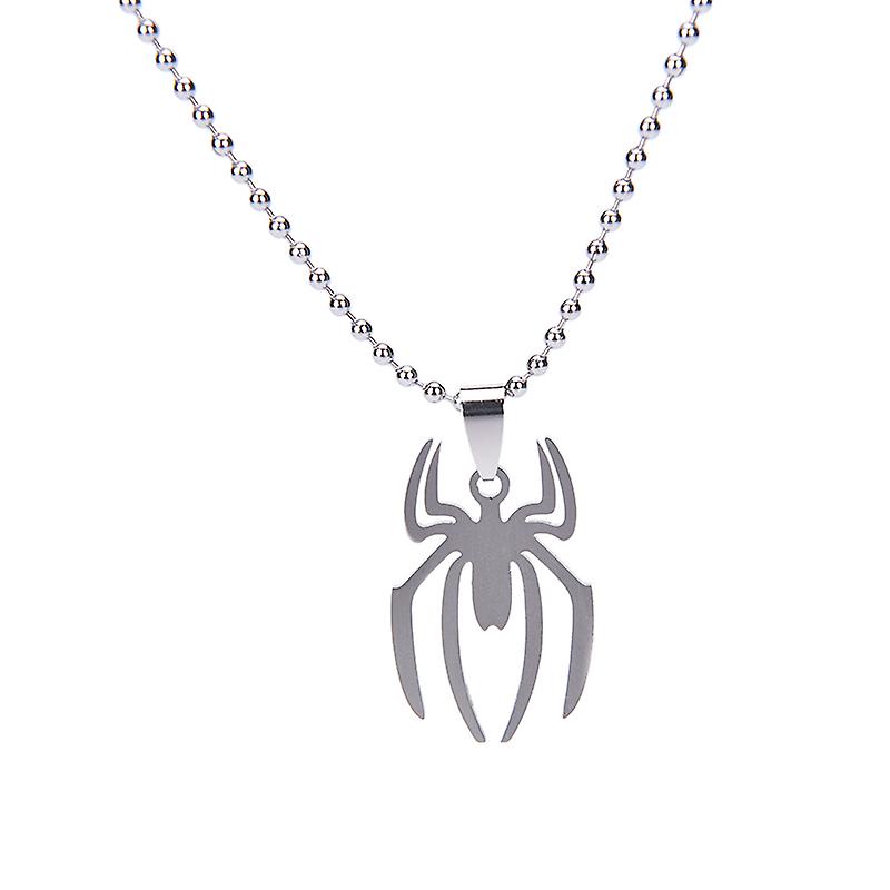 Marvel Super Heroes Acciaio inossidabile ragno argento moda ciondolo collana