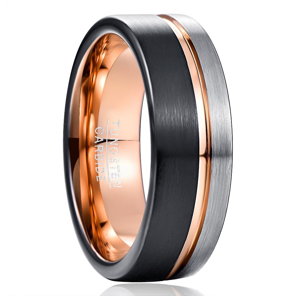 8mm Width Men's Tungsten Carbide Steel Ring