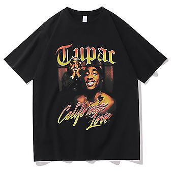 ラッパーTupac 2PAC グラフィックプリント T シャツ Y2K ヒップホップ