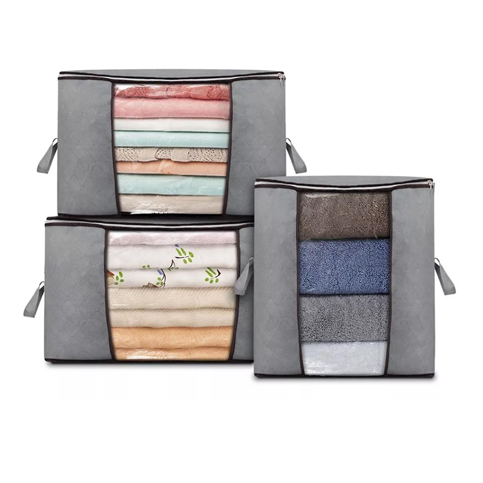 Clothes Storage Bag Large Capacity Foldable Clothing Moving Bag with Front Transparent Window