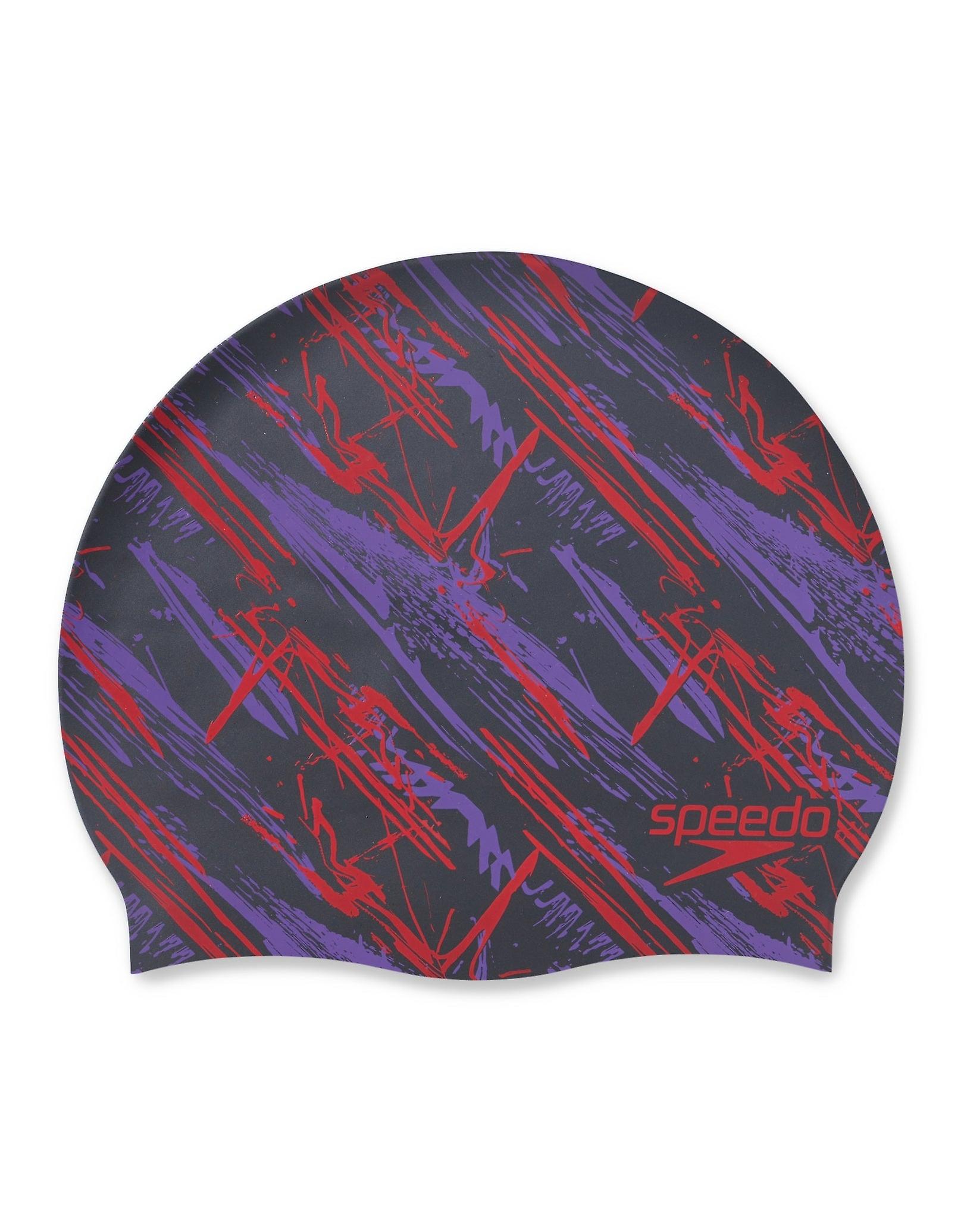 Speedo Slogan Print Silicone Swim Cap