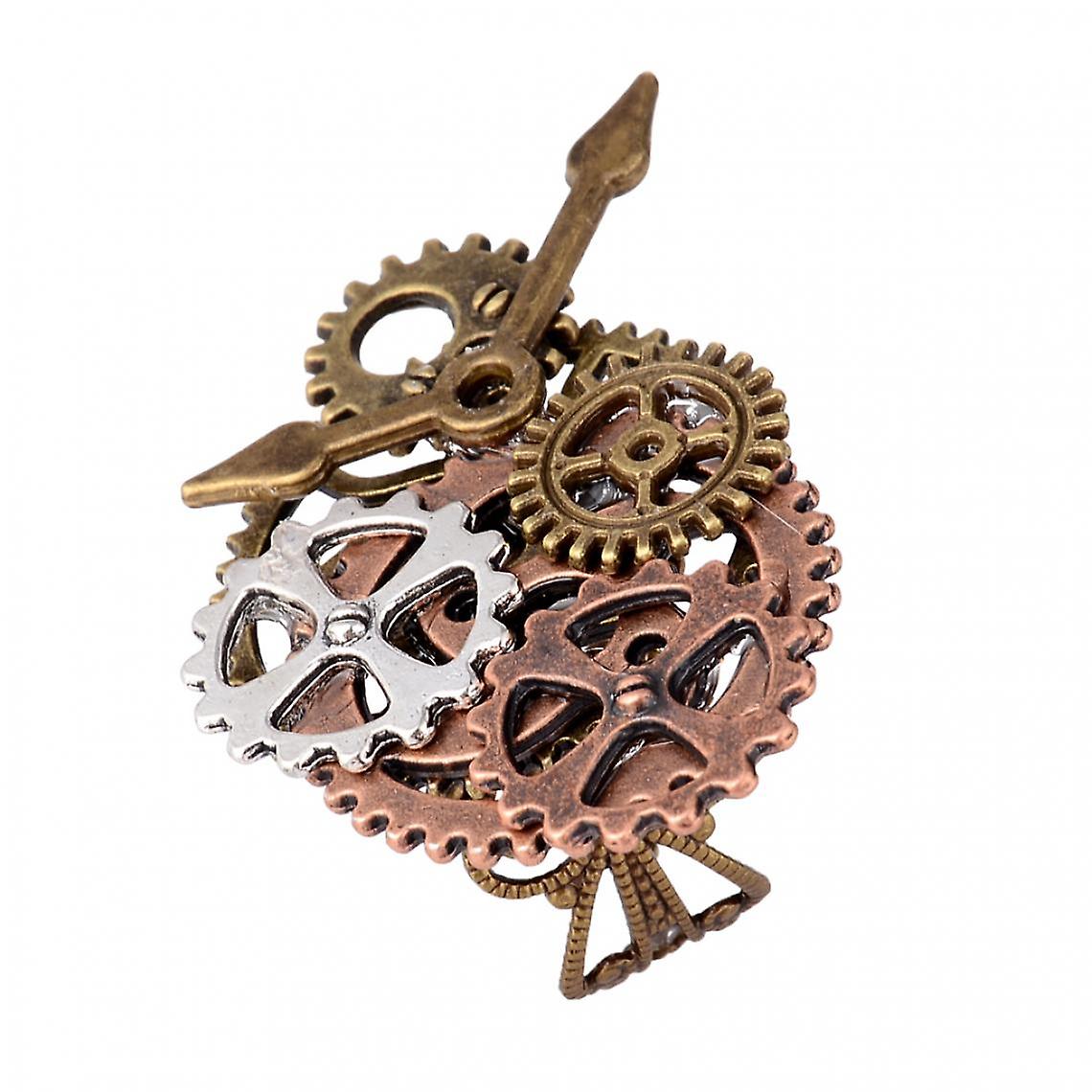 Steampunk Uhr Party Zahnräder Ring Antike Kupferringe Schmuck Gold+Silber