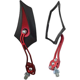 2 Peças Vermelho Universal Motocicleta Espelho Lateral Espelho Scooter Espelhos Laterais 8mm / 10mm Roscados Parafusos Bicicleta Bike Sport