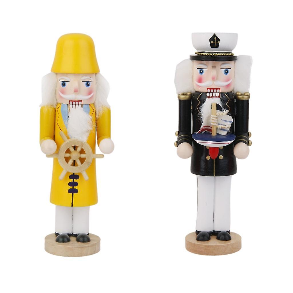 2pcs Nutcracker Wooden Statue