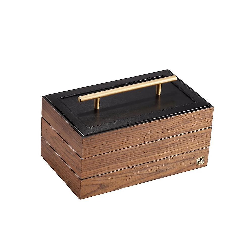 Wood Storage Box Black Walnut With Lock