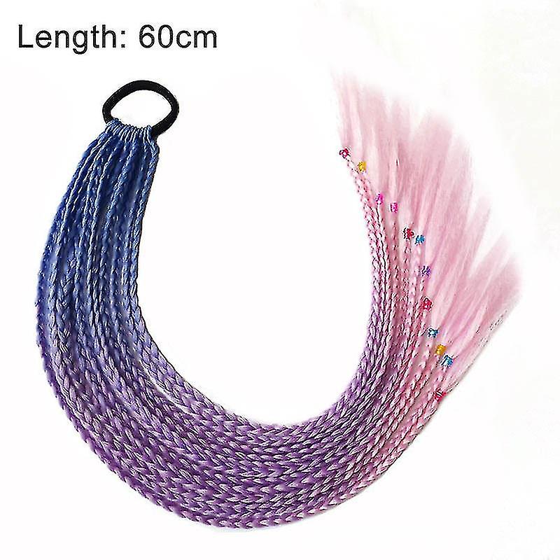 12 Pieces Color Gradient Dreadlock Hairband Ponytail Color Small Braids Ponytail Wig Headband 60cm