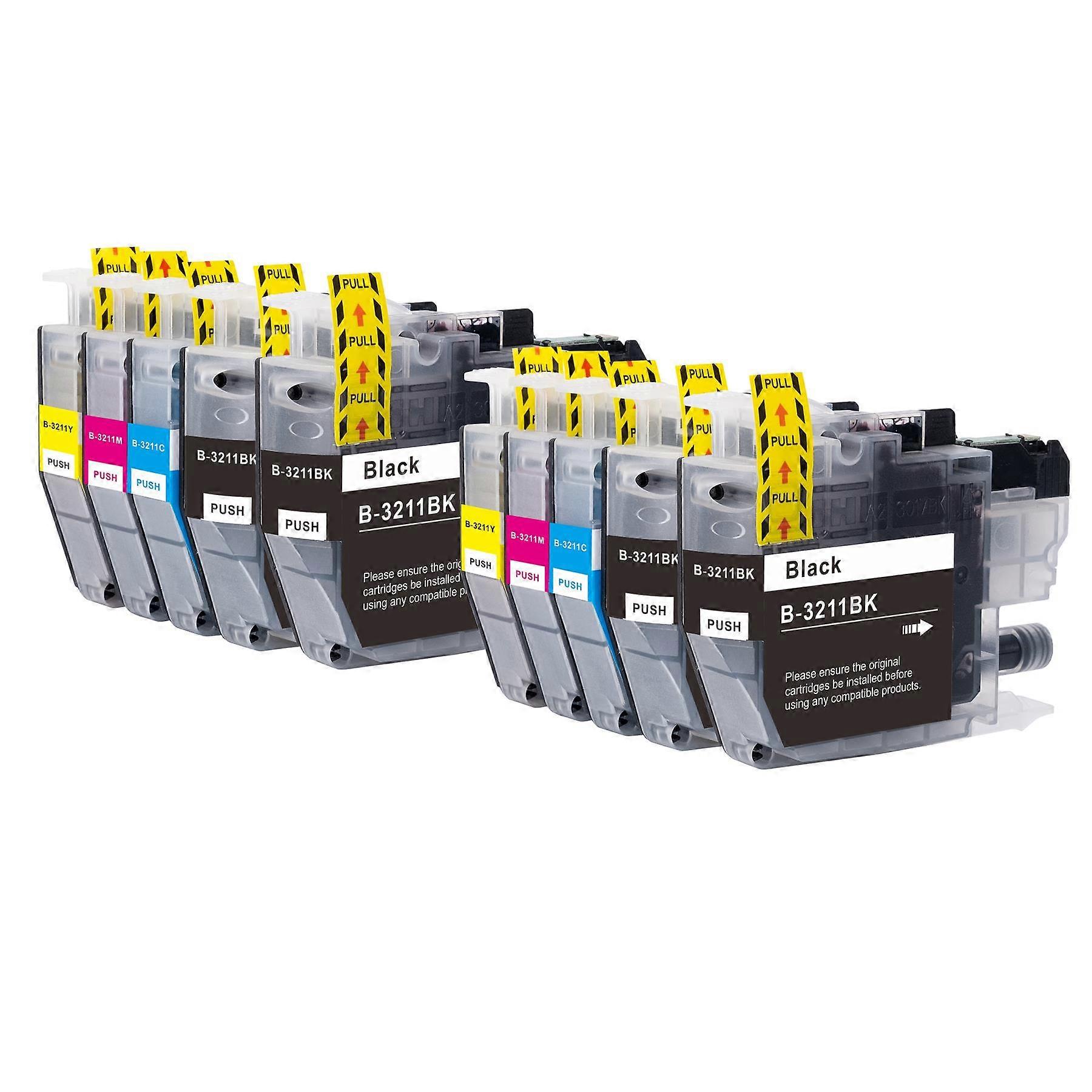 Go Inks Compatible LC3211 Tintenpatronen Set + Extra Schwarz, 10er Pack, Schwarz/Cyan/Magenta/Gelb für Brother Drucker