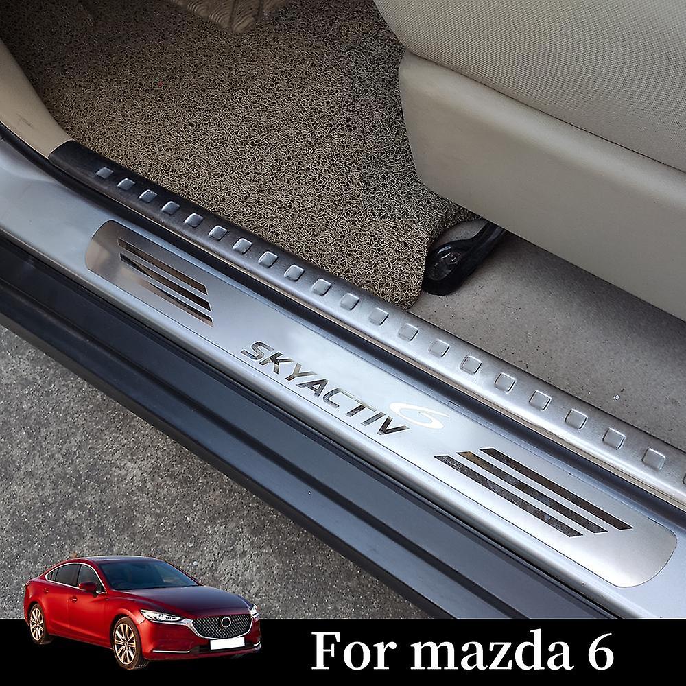 اكسسوارات السيارات لوحة عتبة الباب لمازدا 6 أتينزا 2016-2024 قطع غيار السيارات حماية عتبة الباب