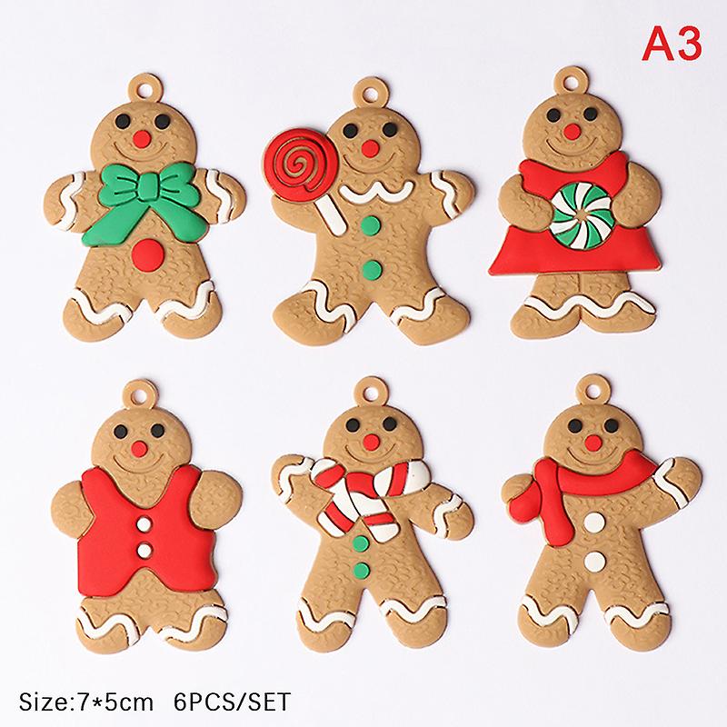 6/10/11/12pcs Gingerbread Man Ornaments Xmas Tree Hanging Pendant Decorations