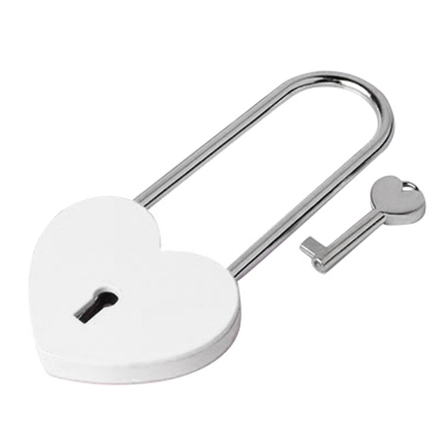 1 Set Love Long Lock High Hardness Wear Resistant Storage Zinc Alloy Love Heart Shape Combination Pa