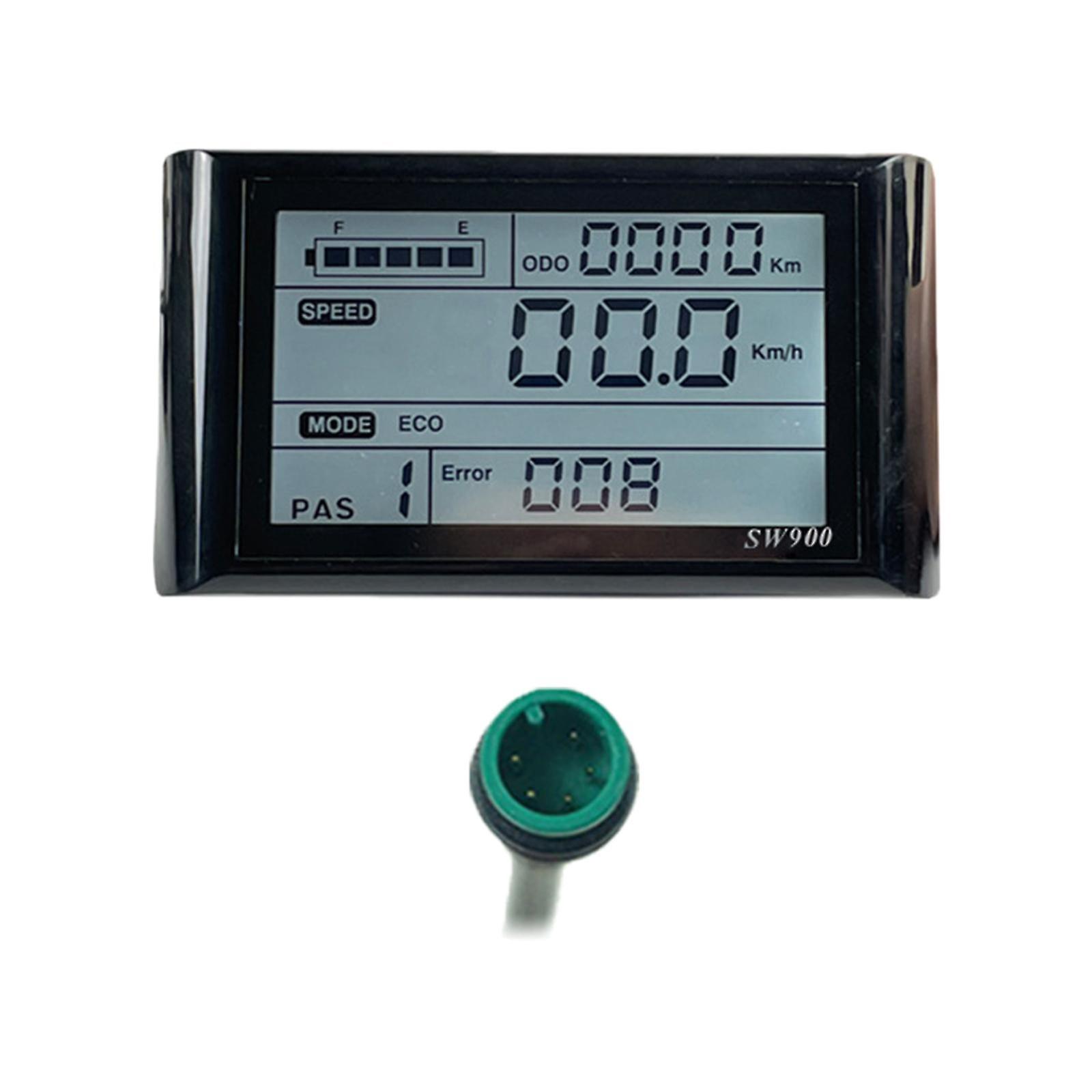 Electric Bike LCD Display Meter 5 Pin with Waterproof Plug for Camping