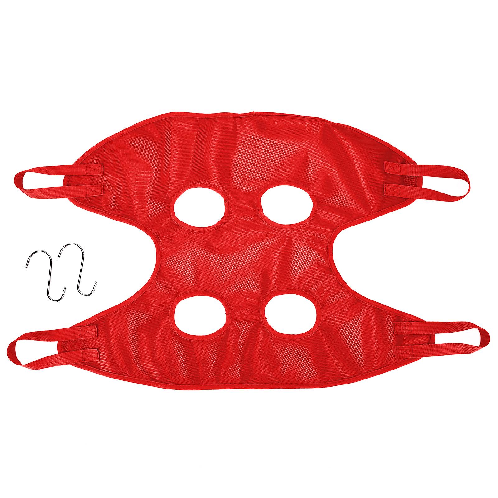 Multifunctional Dog Grooming Hammock, Helps with Bathing, Washing, Grooming and Nail Trimming, Red, Size L
