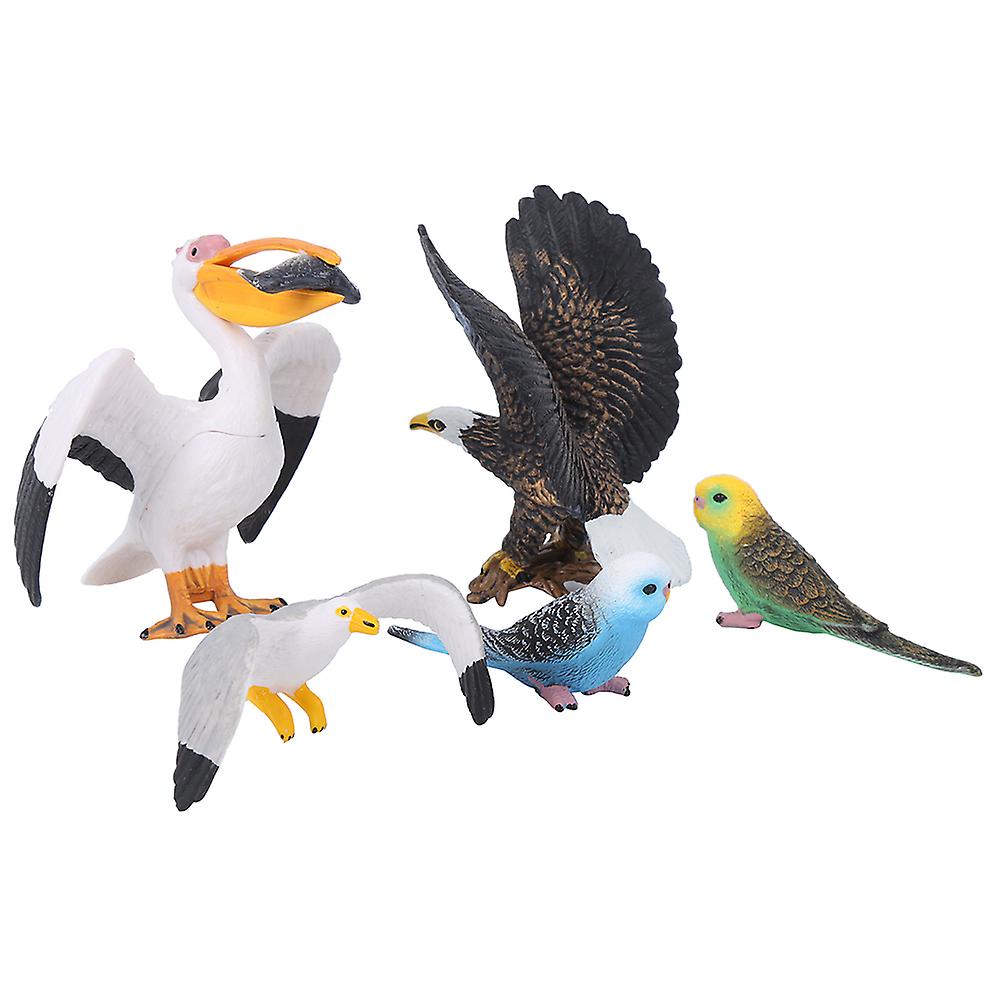 5pcs Simulation Flying Bird Model Set Plastic Animal Figurines