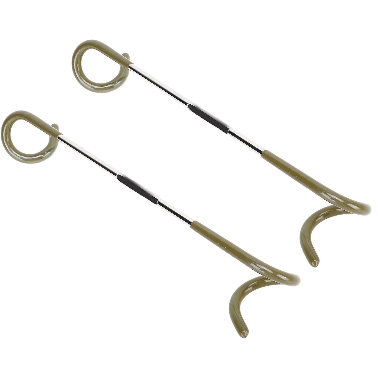 2Pcs Tent Light Hanger S Shaped Double Ended Stainless Steel Multifunction Tent Light Hook Hanger for Outdoor OD Green