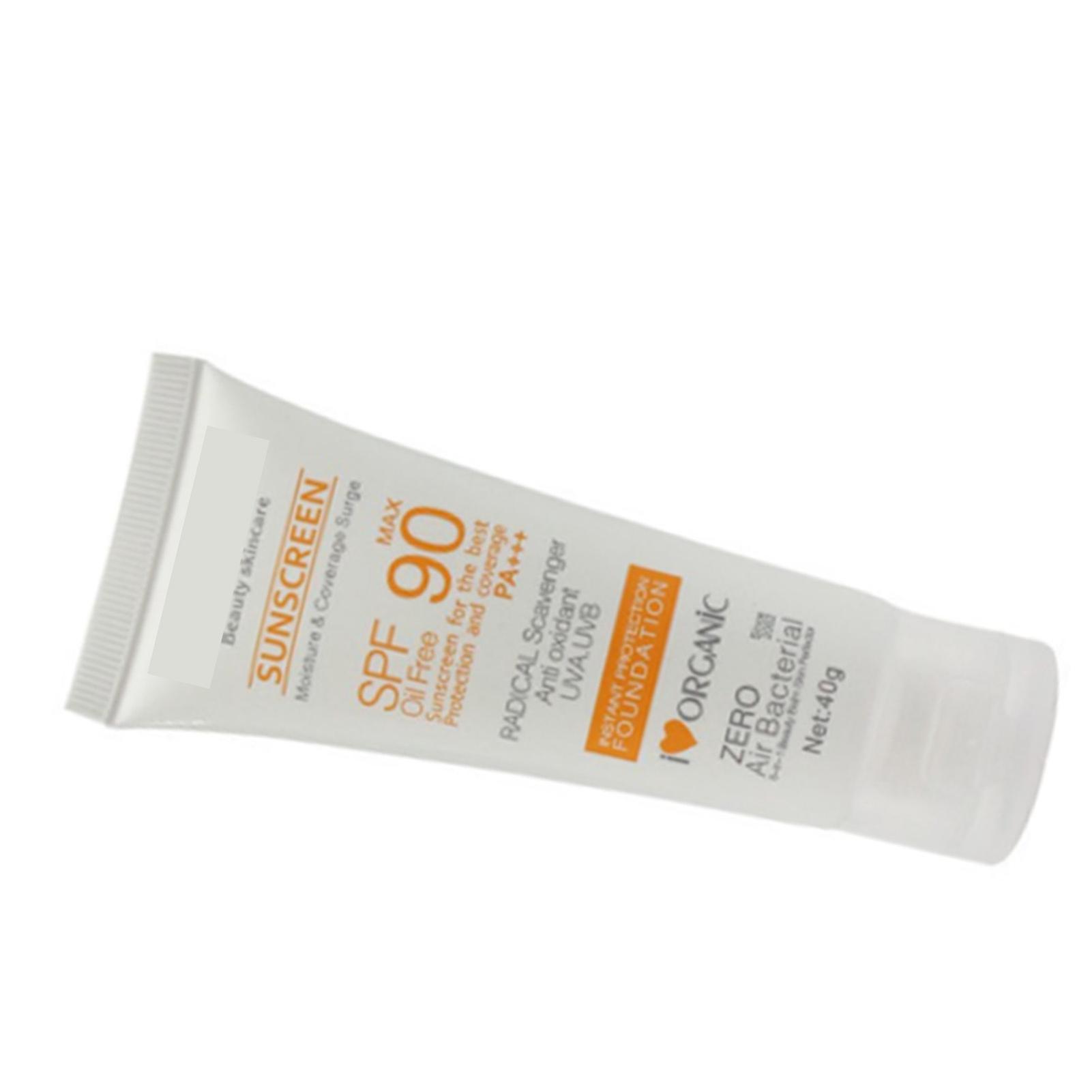 Sunscreen Moisturizing Waterproof Sweatproof Refreshing Sunblock Cream 40g for Travel 90+
