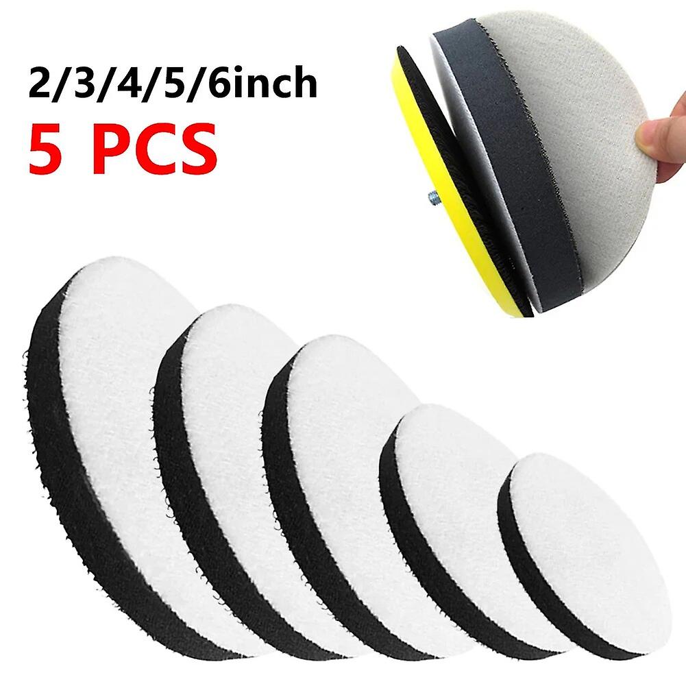 5pcs 2/3/4/5/6 inch Soft Foam Interface Pads Hook and Loop Sponge Cushion Buffer Polisher Pad Protection Grinding Disc Polisher Pad~14302