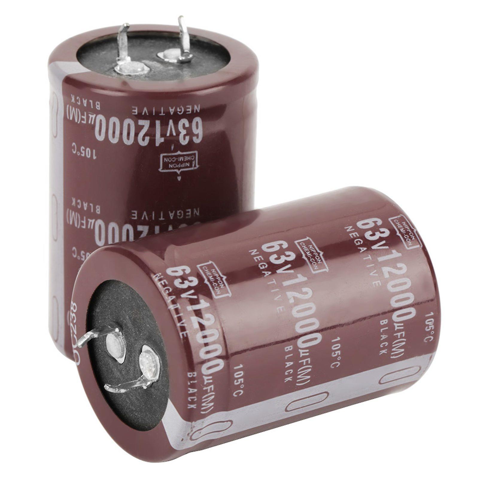 Uadme 2Pcs Electrolytic Capacitor, o 63V 12000uf Filter 35 * 50mm for Circuit Control