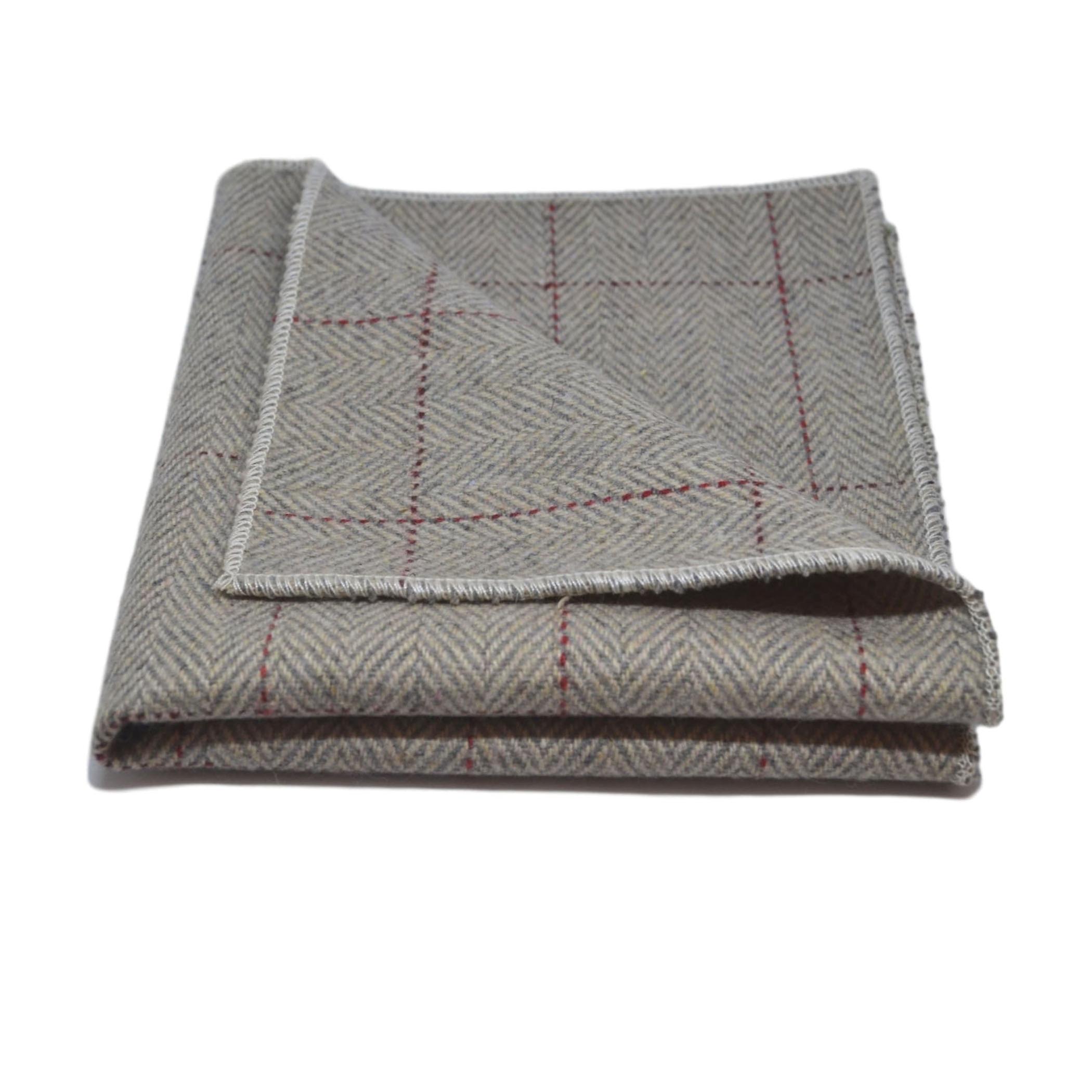 Light Grey Herringbone Tie & Pocket Square Set