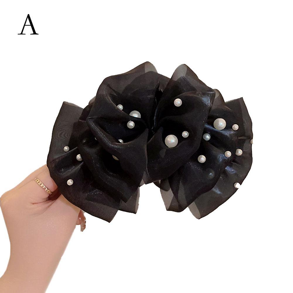 Mesh Ribbon Grab Clip Cloud Bow Design Firm Hold Hair Claw Clip Gentle Hair Updo Accessory