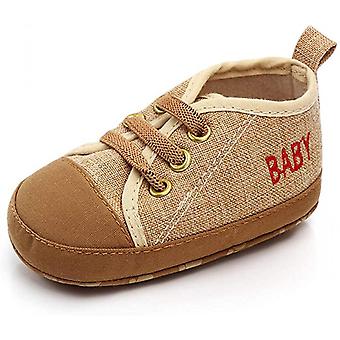 Veeki Baby Boys Girls Sneakers Soft Infant Crib Shoes Anti-Slip Lightweight Toddler First Walkers--- Khaki13cm