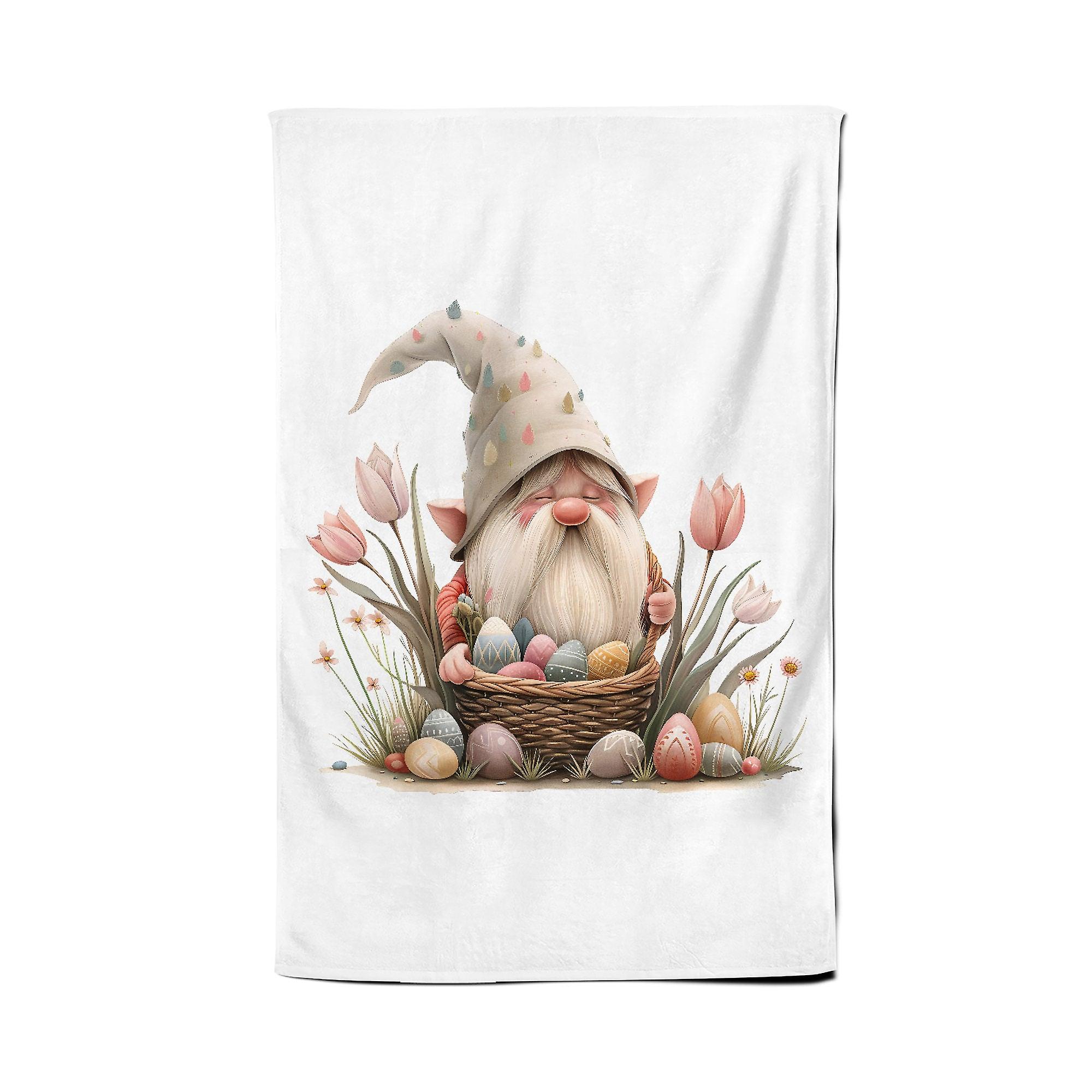 Easter Gnome Basket Tea Towel
