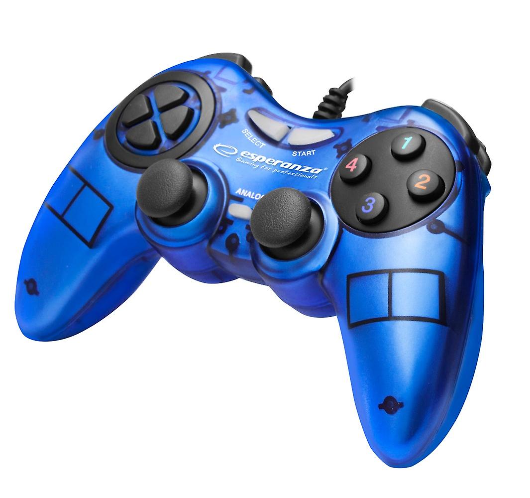 Esperanza Gamepad PC Usb Fighter Blue
