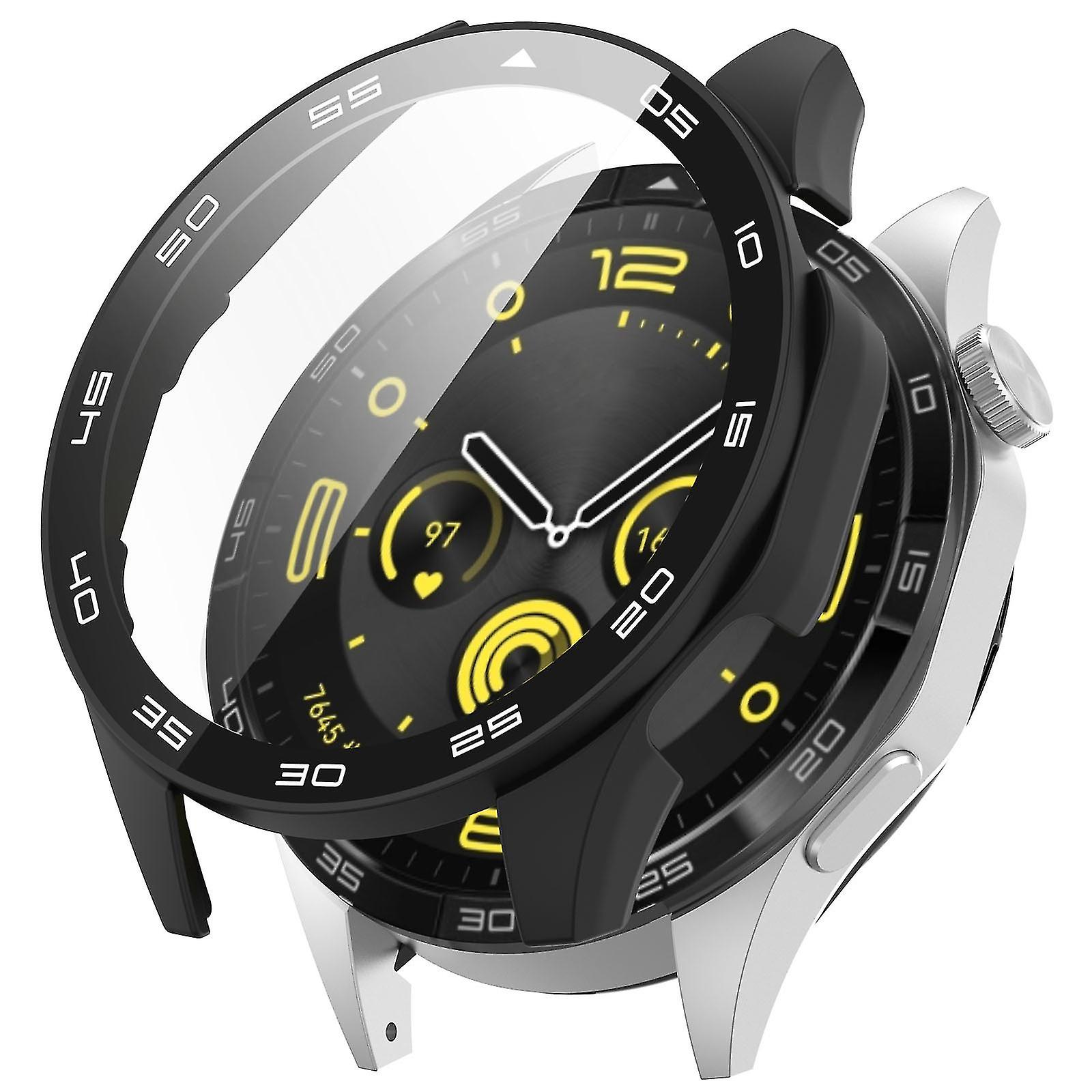 Tempered Glass Screen Protector Pc Frame Watch Case For Huawei Watch Gt 4 46mm, With Dial Plate