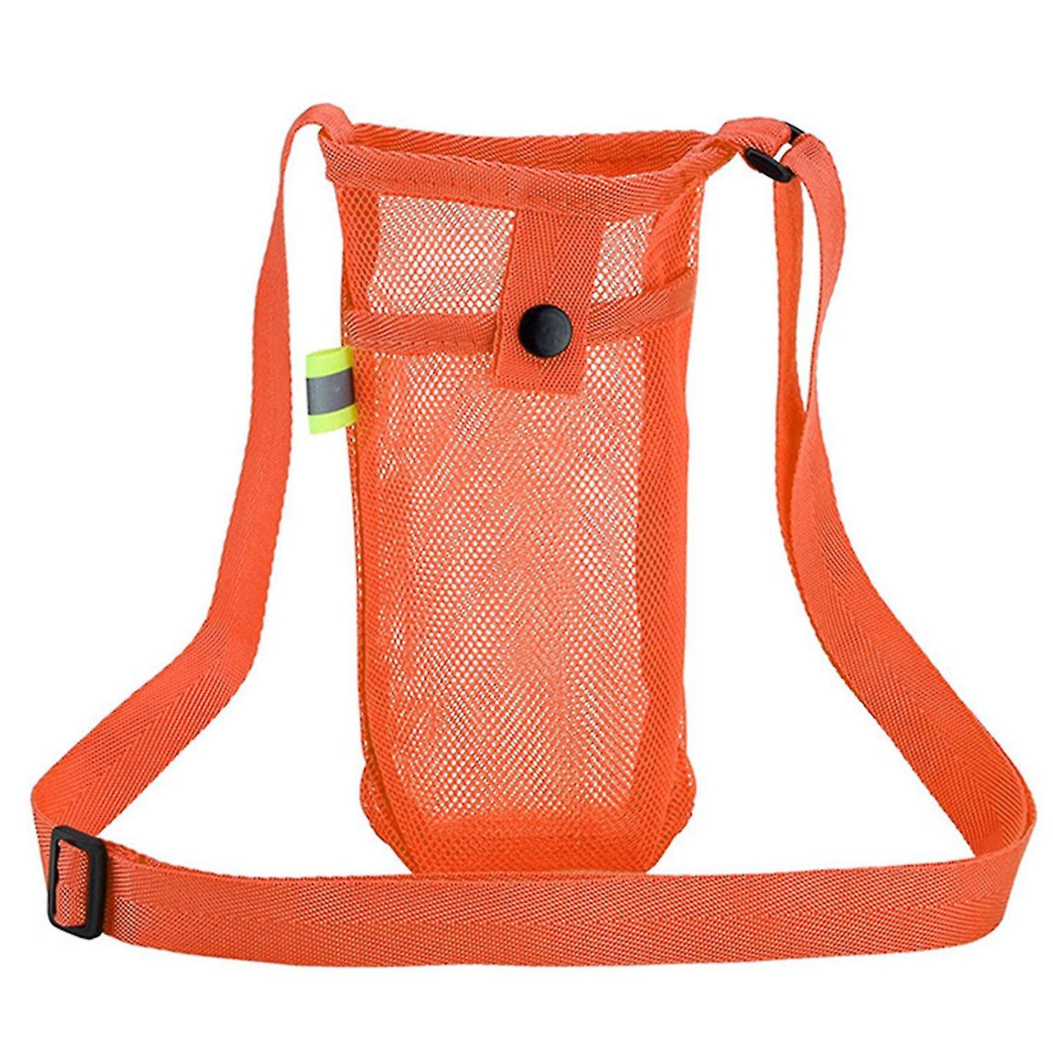 Strong Bearing Water Bottle Bag with Shoulder Strap Non-slip Hands Free Breathable Fine Mesh Water