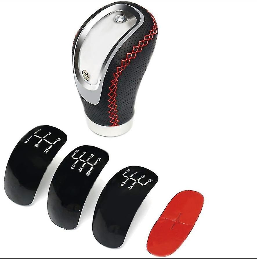 5-6 Speed Black Synthetic Leather Manual Gear Shift Knob
