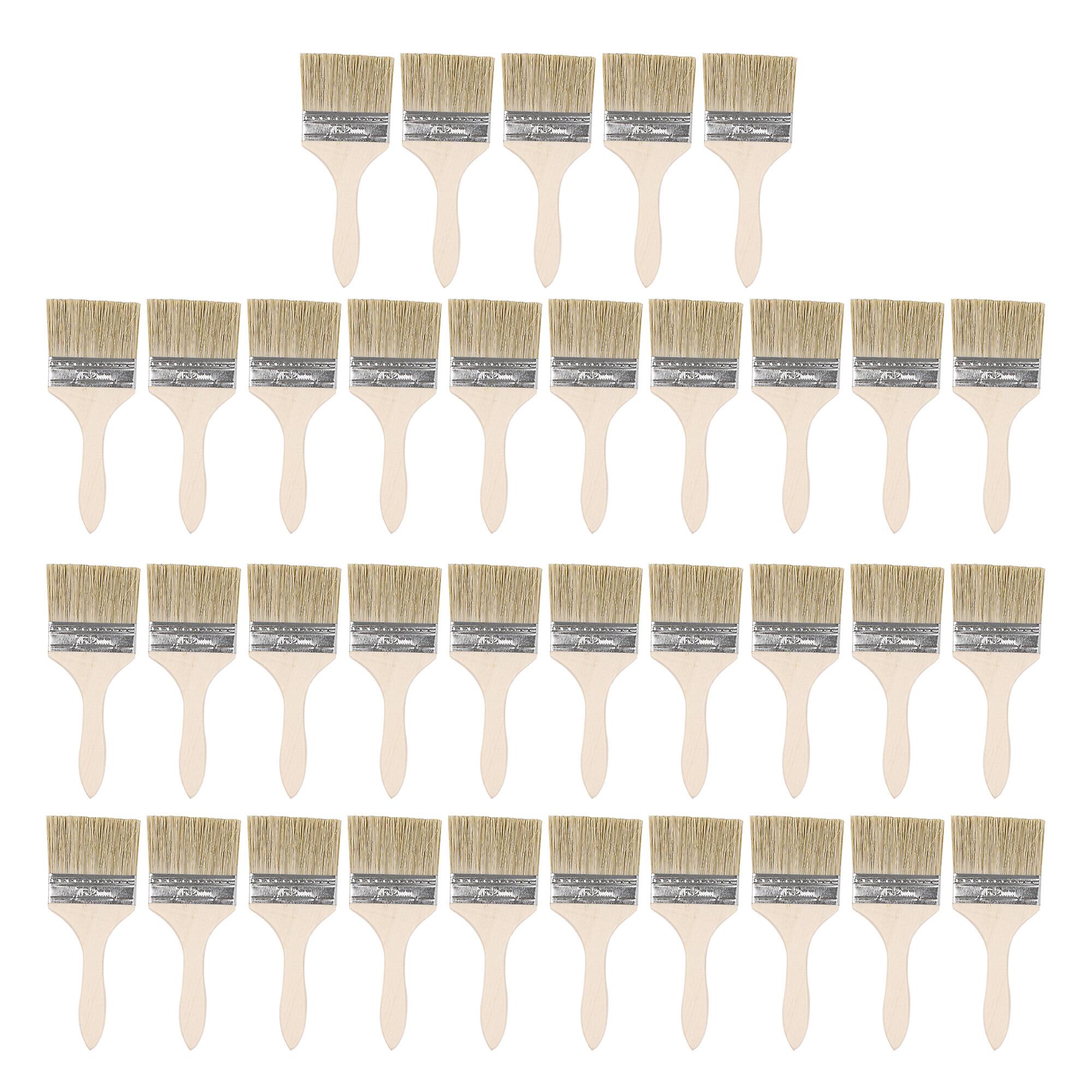 35 Pcs 3Inch Chip Brushes with Thin Handle for Cabinets & Furniture Paint