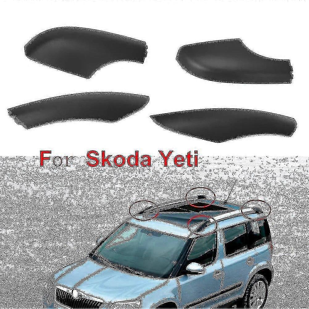 For Skoda Yeti Suv Front Rear Roof Rack Rail End Bar Cover Cap Shell Protection Black-In stock