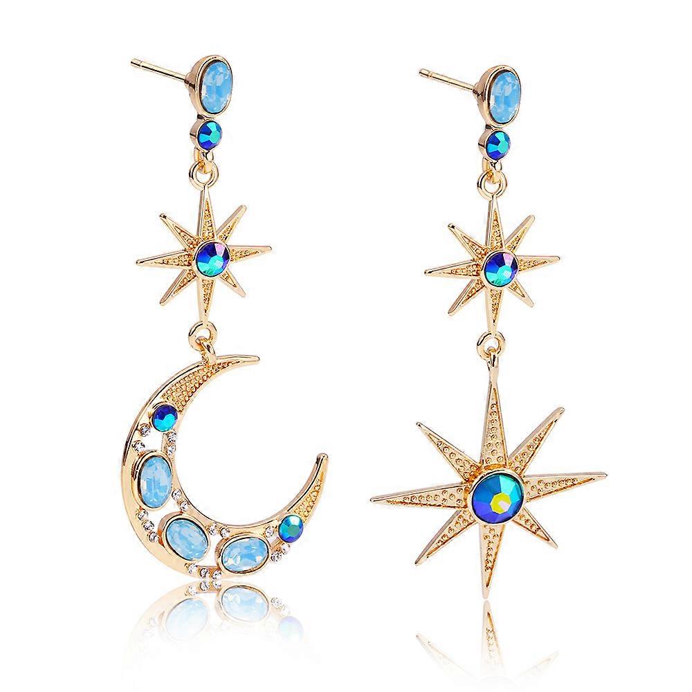Celestial Moon & Star Drop Earrings