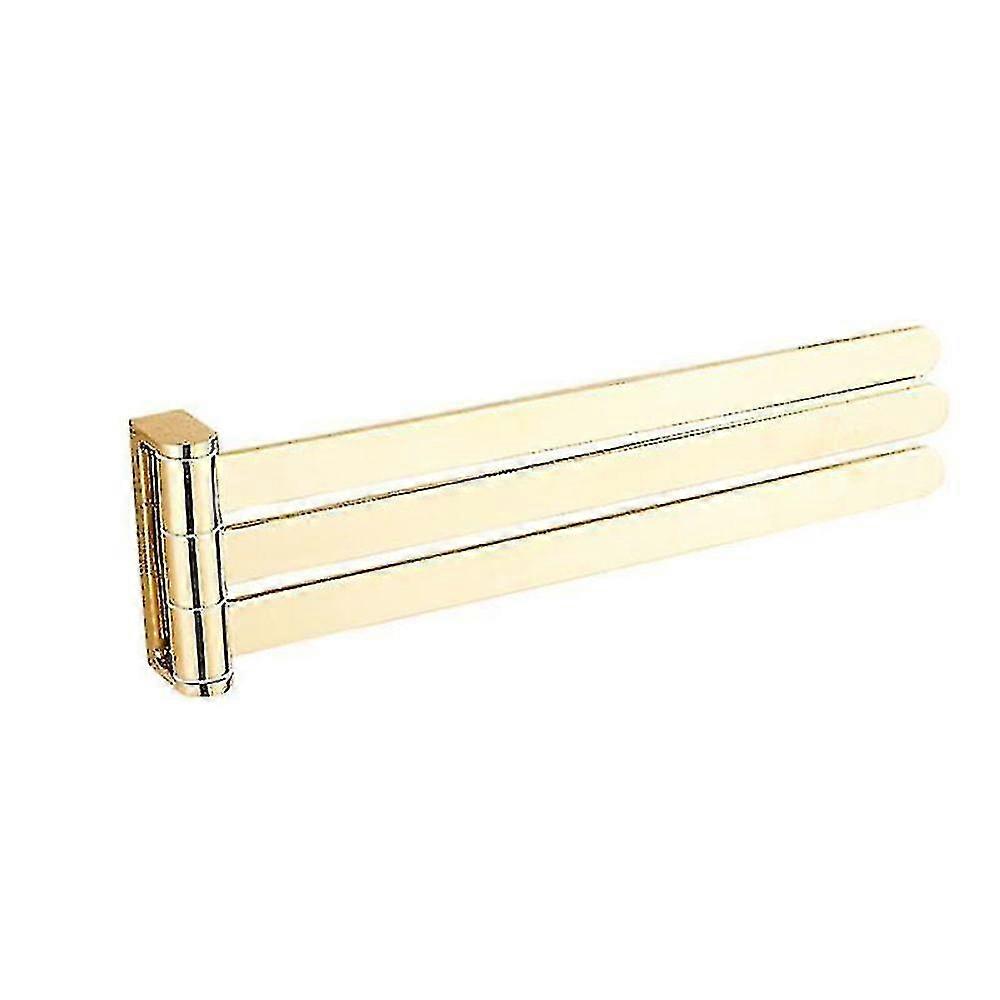 Pieghevole Mobili Asciugamani da bagno Portapacchi Bagno Porta Chiodo Pugni 3 Strati Oro Girevole 2