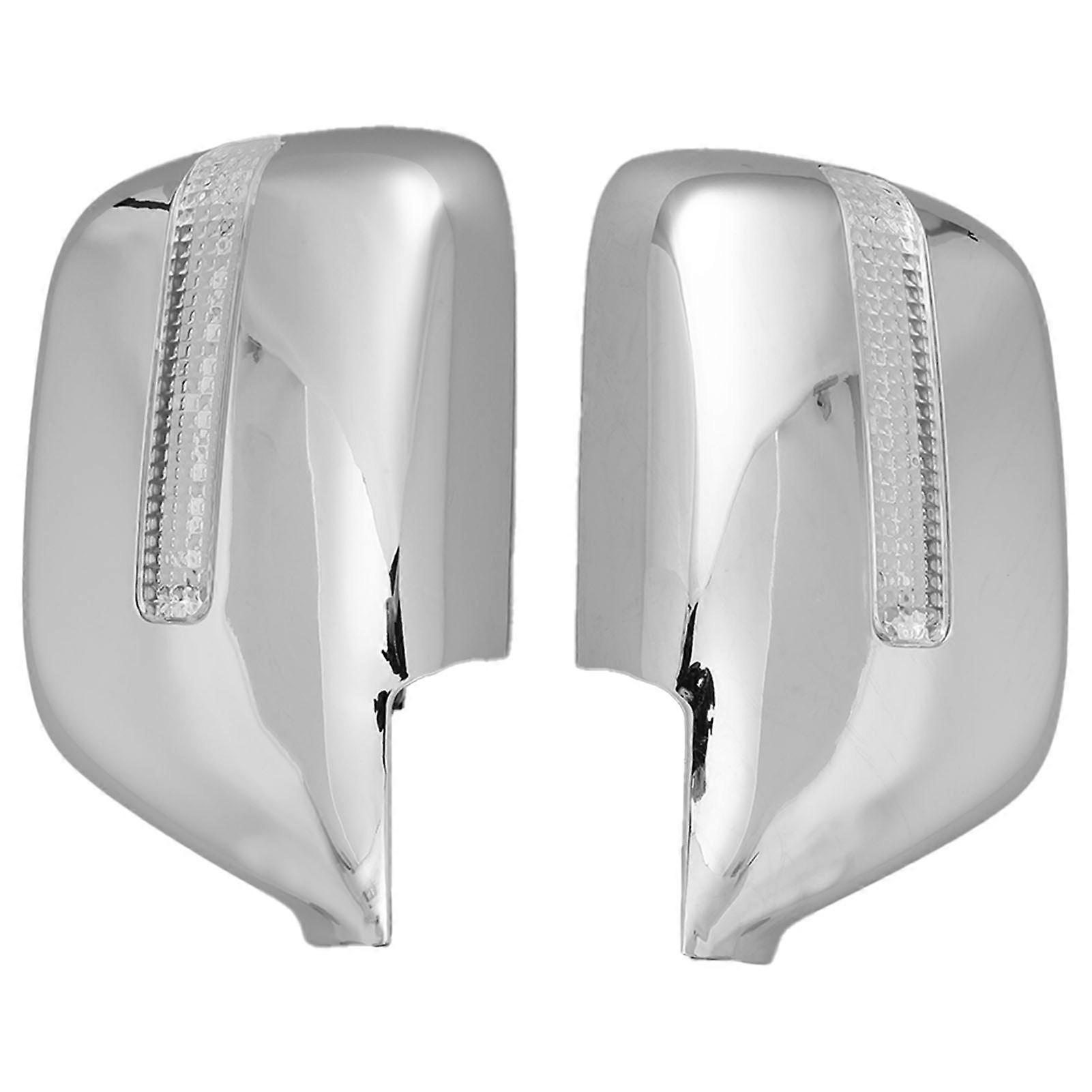 2pcs Door Rearview Mirror Cover Cap ABS Chrome with LED Fit for Land Cruiser Autana 4500 FJ80 92~08 E2U211