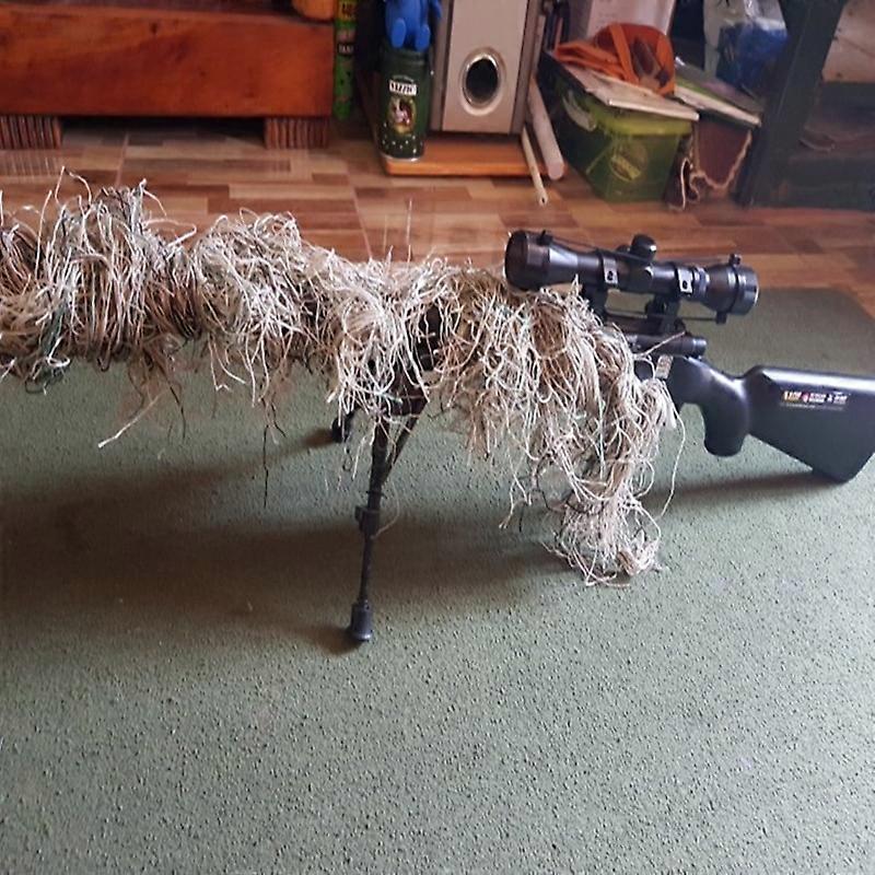 thumbnail interactive-video image 1 of Hunting Rifle Wrap | Ghillie Suit Style Camo Rope | Airsoft & Hunting Gun Cover 1 of 4