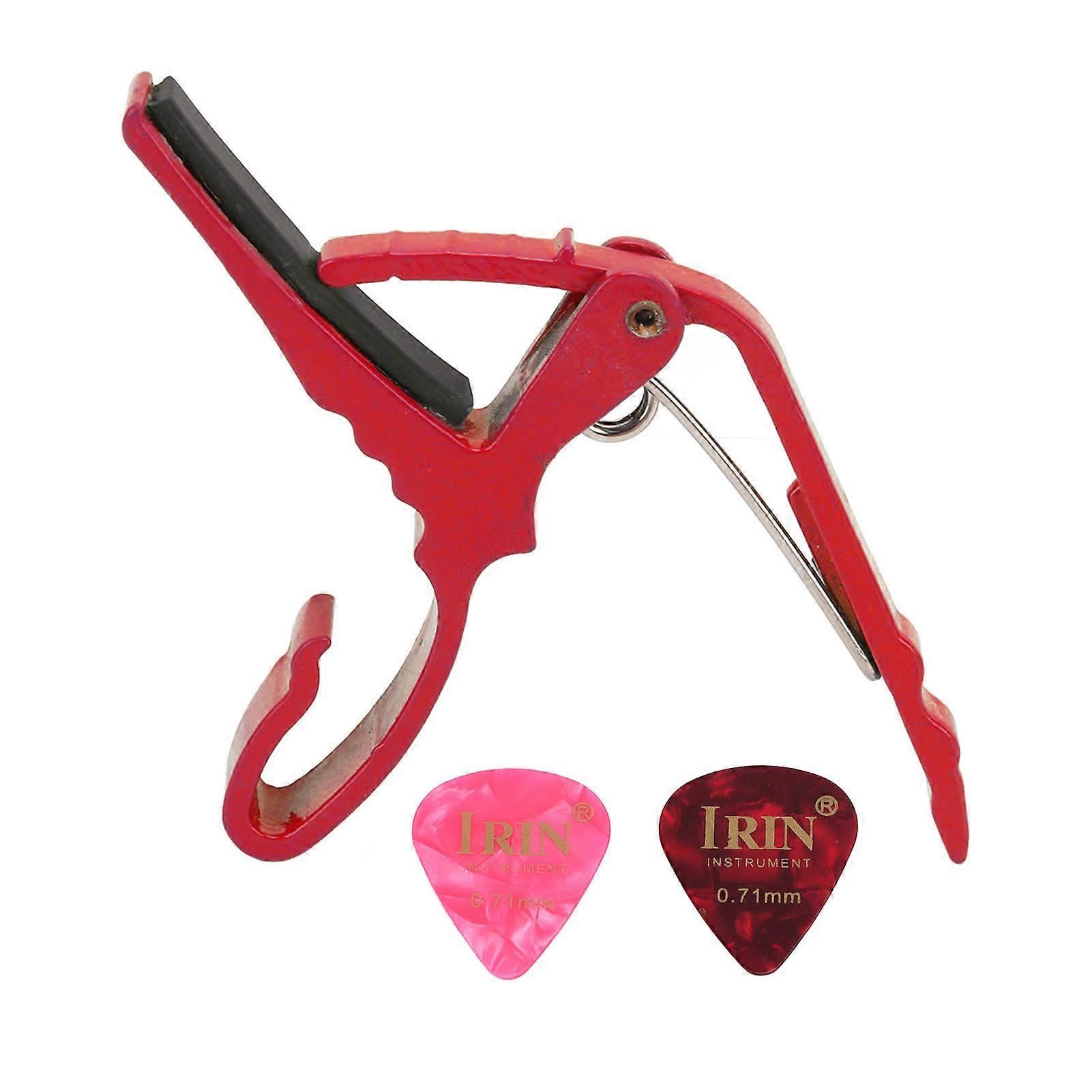 Guitar Capo Alloy Quick Tone Change Portable Instrument Accessory For Playing Performance Red