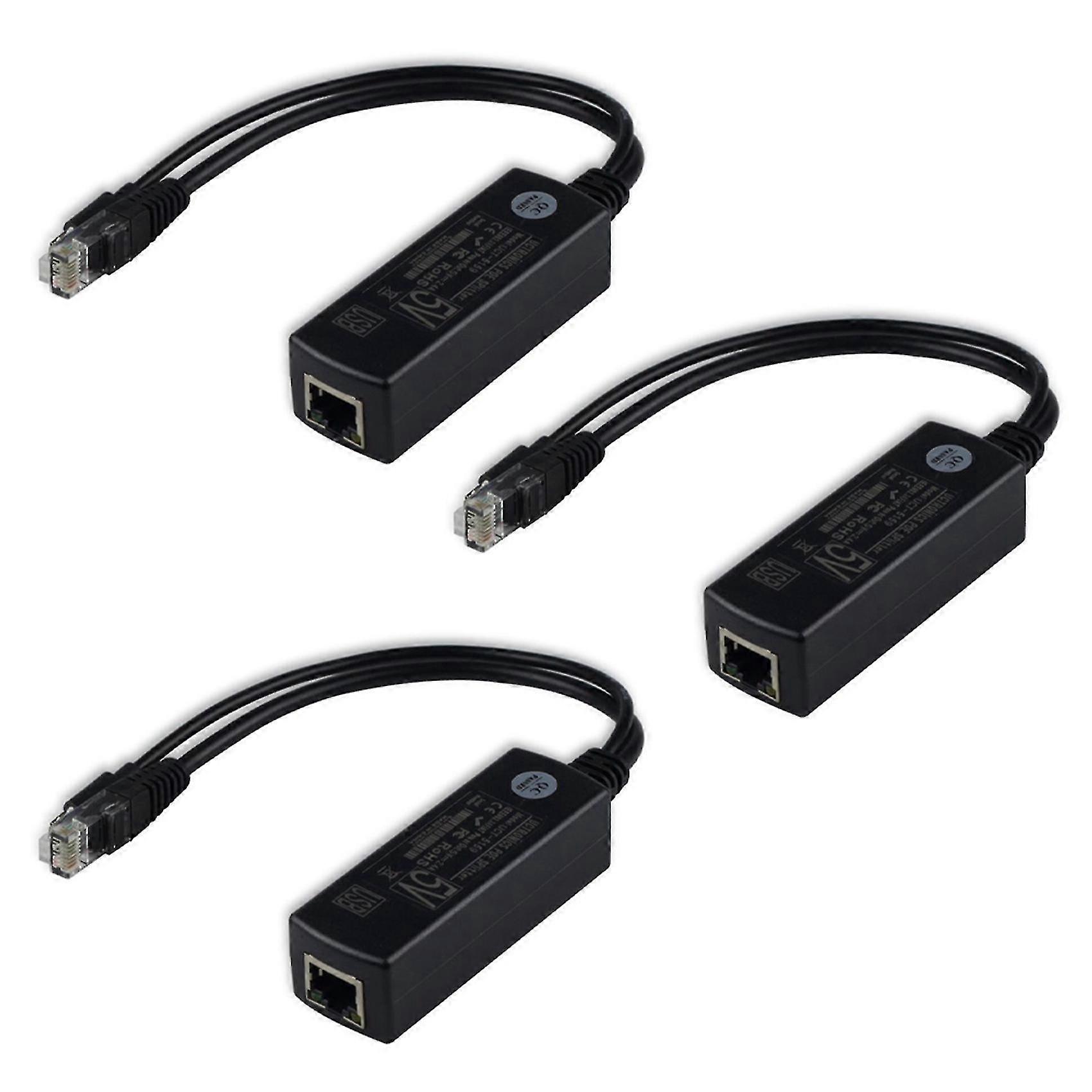 3x Poe Power Supply Module Standard Isolated Splitter 48v To 5v2.4a Usb Interface Splitter