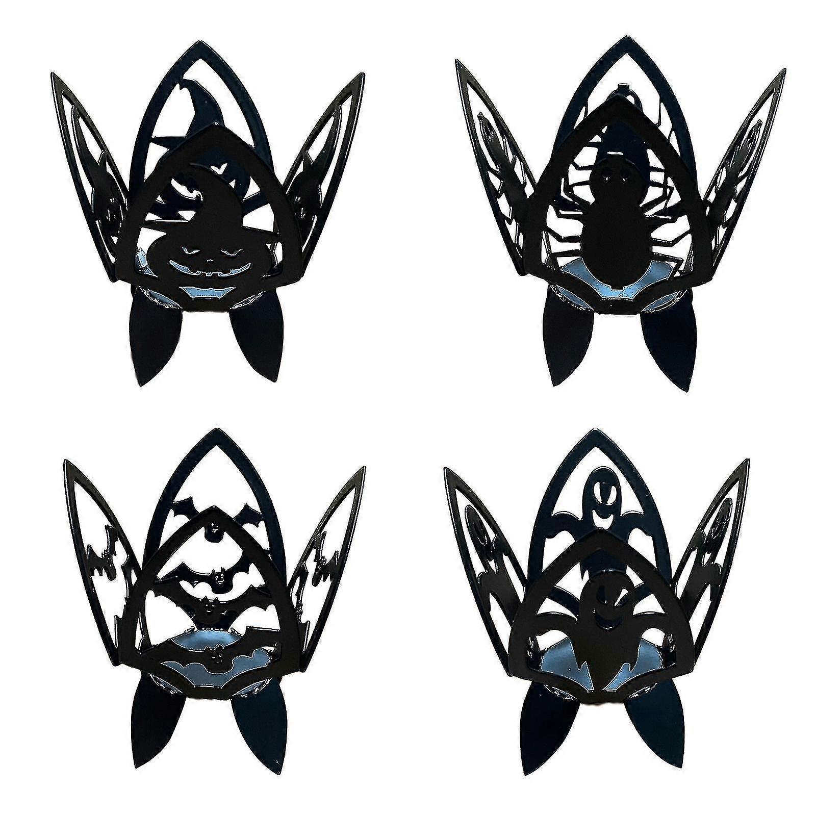 Halloween Candle Holder Iron Pumpkin Spider Bat Ghost Table Decor